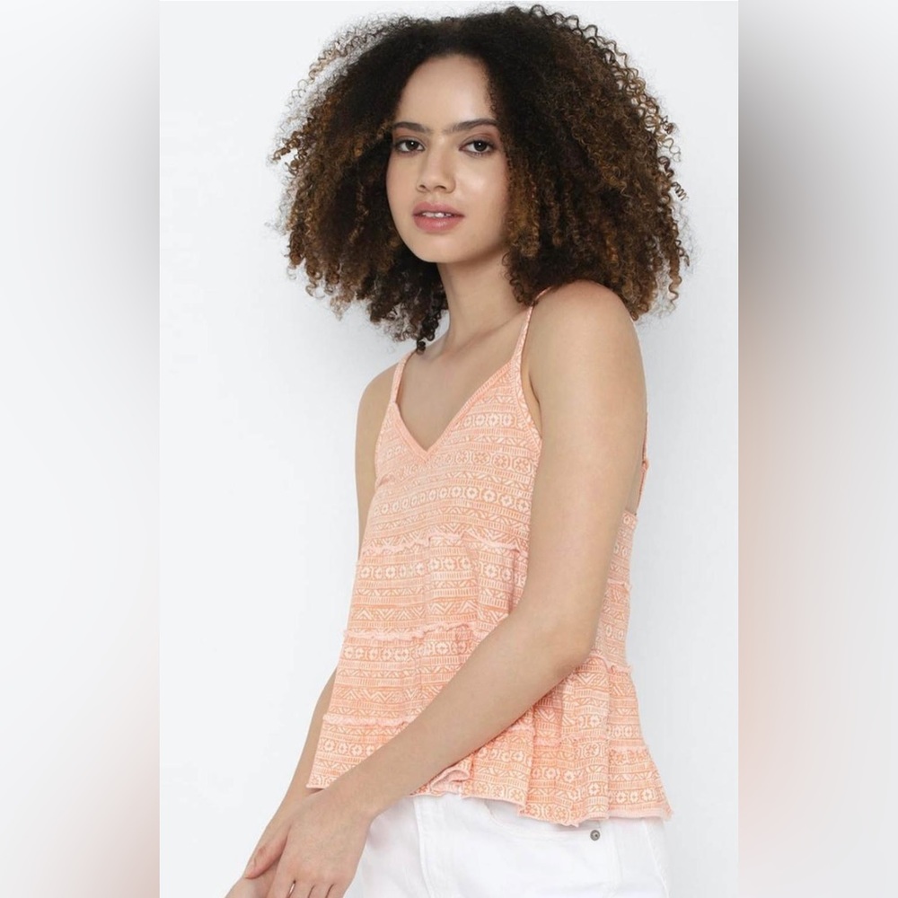 American Eagle printed orange tank top size L for women NEVER WORN!